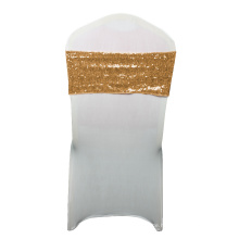 Großhandel Rose Gold Pailla Spandex Party Hochzeitsstuhl Sashes Bands Hochzeitsdekoration